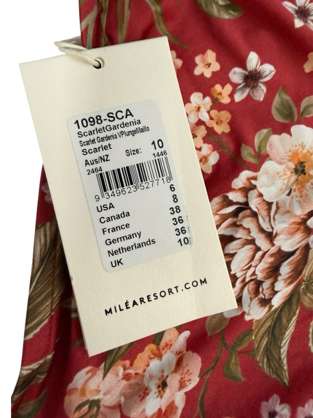 Milea/Seafolly NWT Scarlet Gardenia Floral Crisscross Back One Piece Swimsuit 6 - Picture 5 of 10
